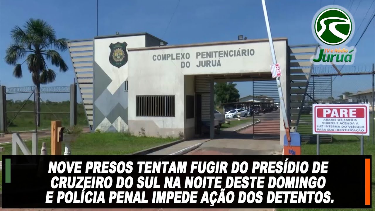 Nove presos tentam fugir do presídio de Cruzeiro do Sul na noite deste domingo.
