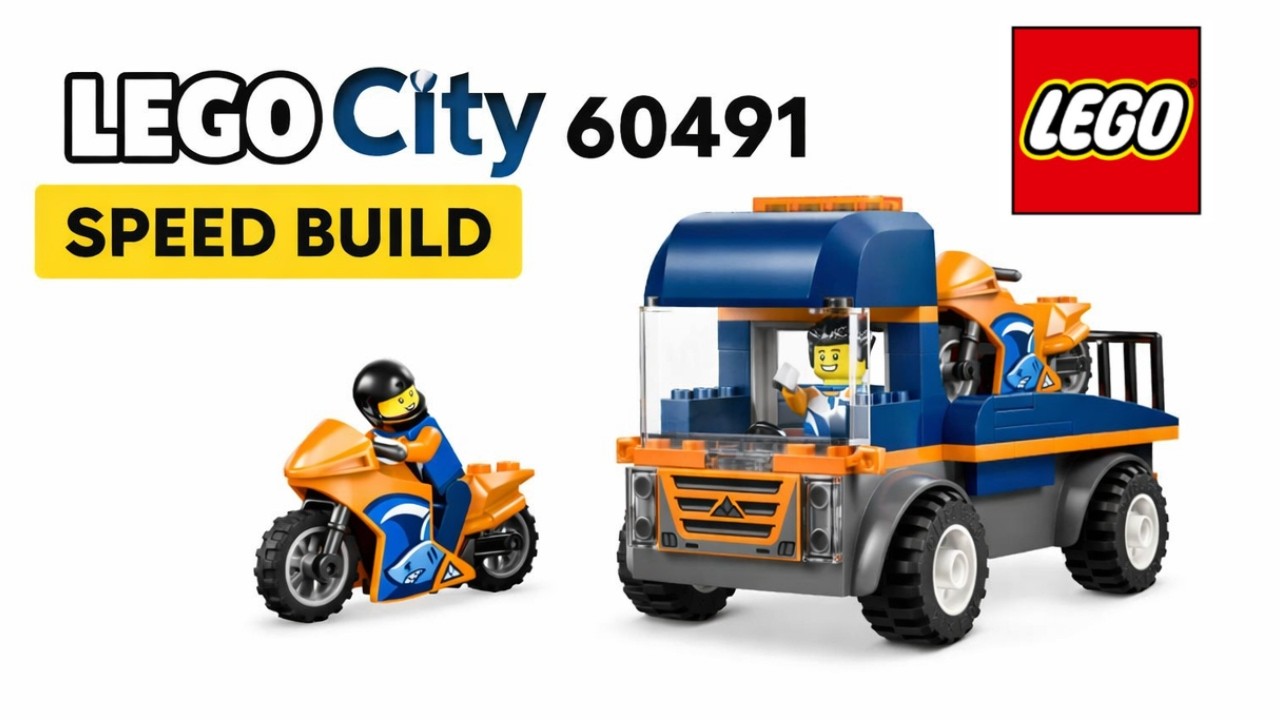 LEGO City 60491 Motorcycle Transporter Speed Build 4K