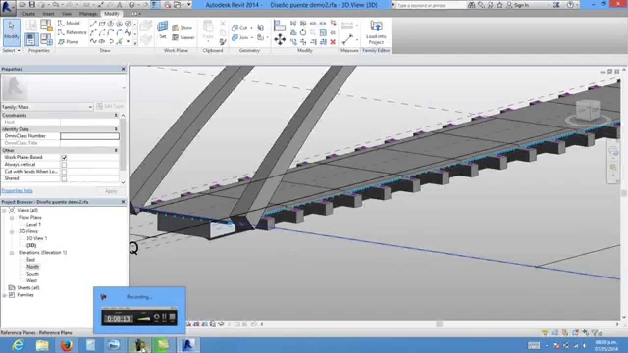 Revit 2014 - Diseño de puente en arco, parte 02