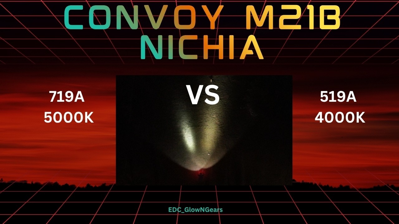 Convoy M21B Nichia 719A 5000K vs 519A 4000K &ndash; Beamshot Comparison