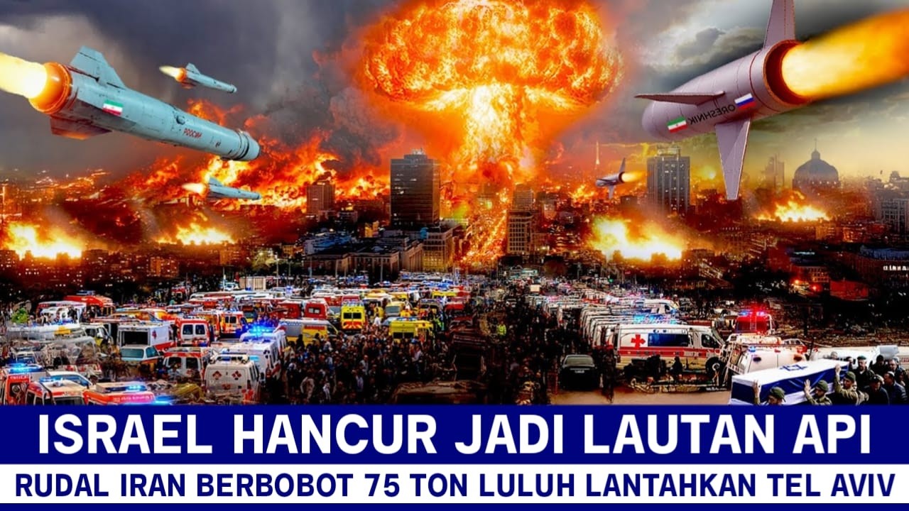 BARU SAJA TERJADI 7 MENIT YANG LALU, RUDAL BALISTIK IRAN BERBOBOT 75 TON LULUH LANTAHKAN TEL AVIV
