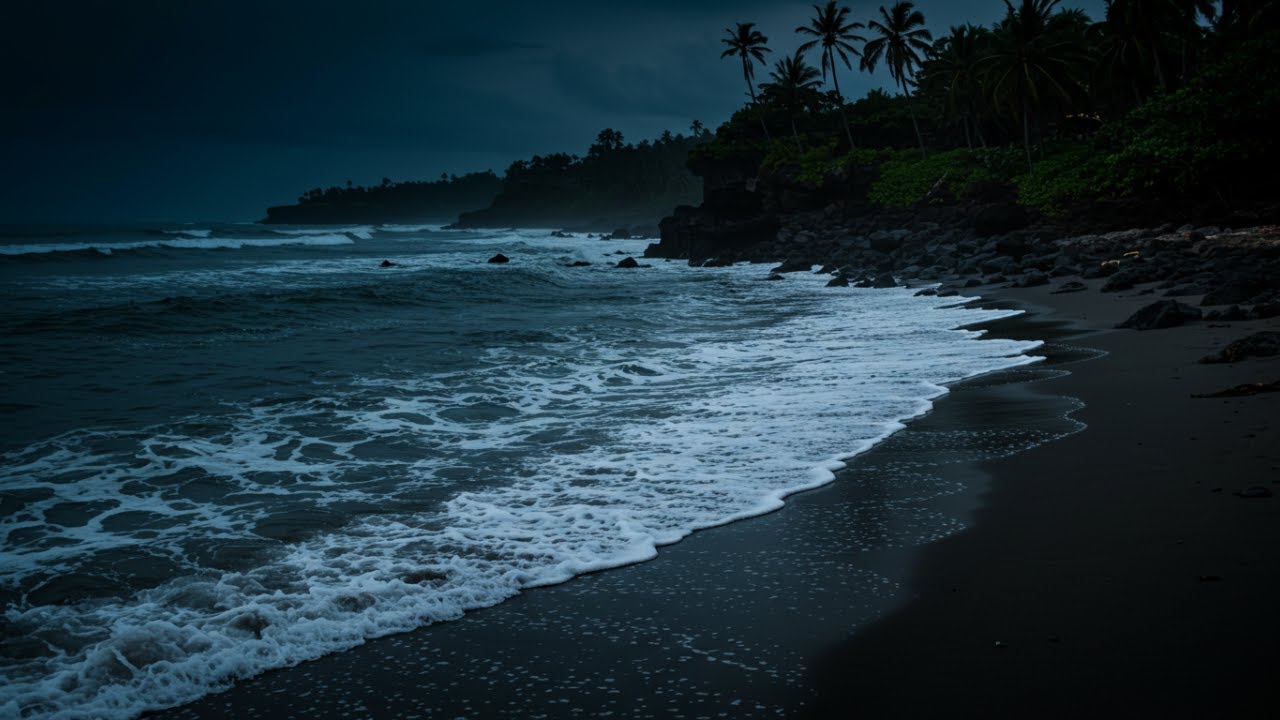 Peaceful Ocean Waves at Night 🌊 Natural Sounds for Deep Relaxation and Gentle Sleep