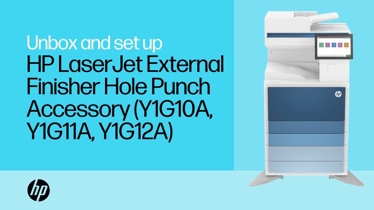 Unbox and set up | HP LaserJet External Finisher Hole Punch Accessory (Y1G10A, Y1G11A, Y1G12A)