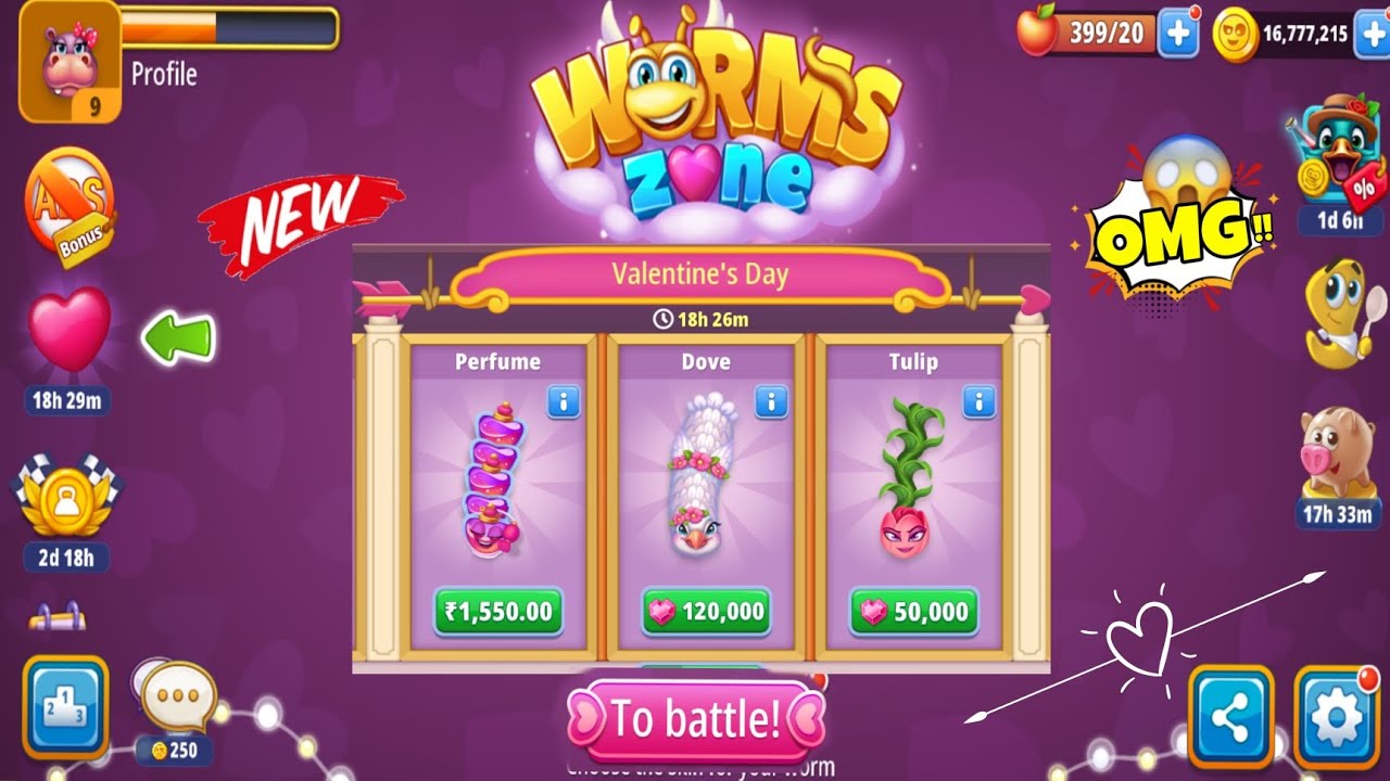 New event valentine's day wormzone.io new game play #new_event #wormzone 