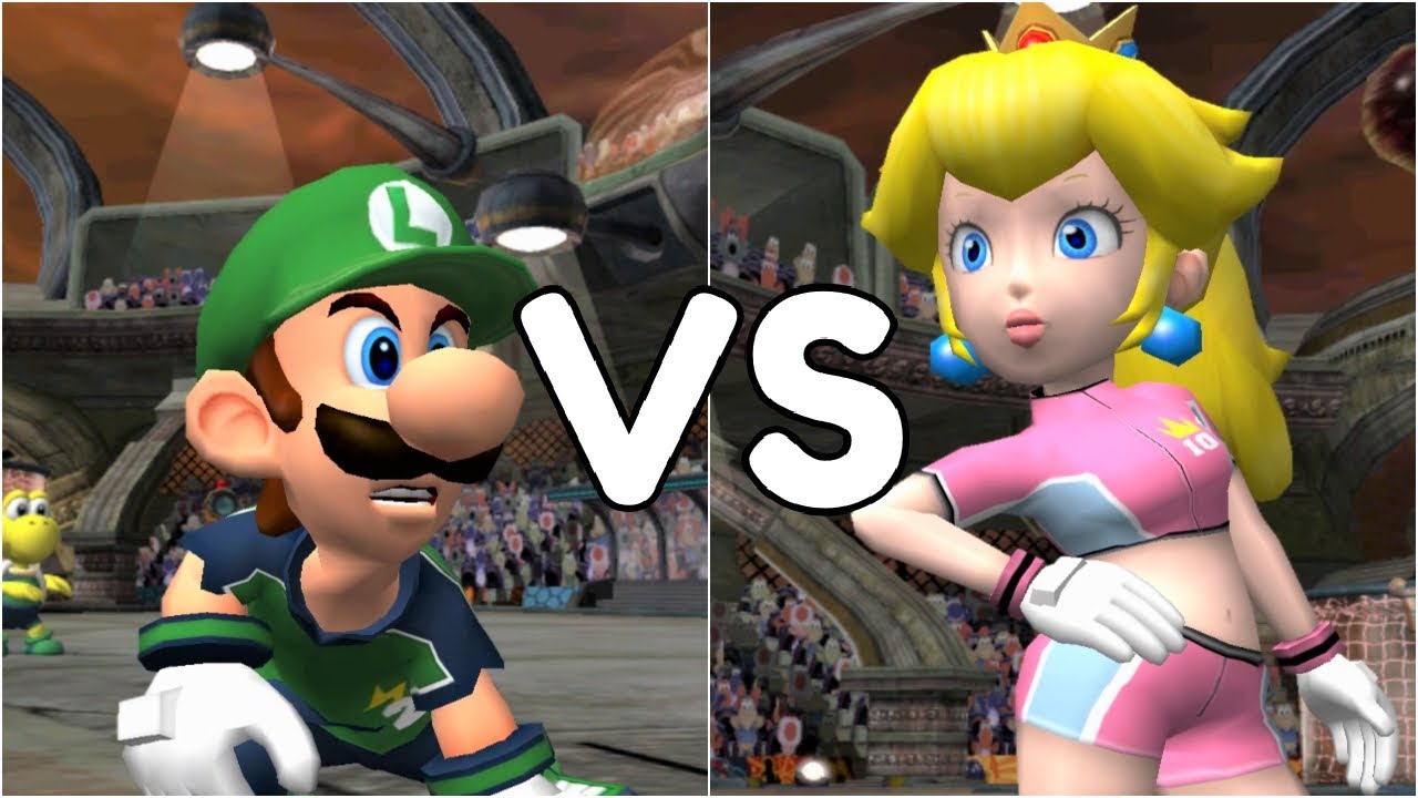 Super Mario Strikers - Luigi vs Peach - GameCube Gameplay (720p60fps)