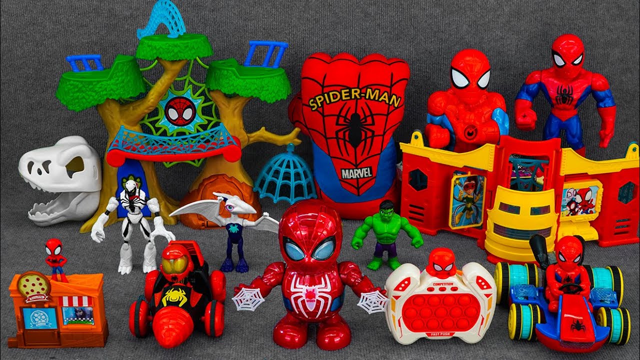 Marvel Spiderman Toys Unboxing Review | VenomVersus Venomsaurus Dino-Webs Treehouse vs Stark Tower