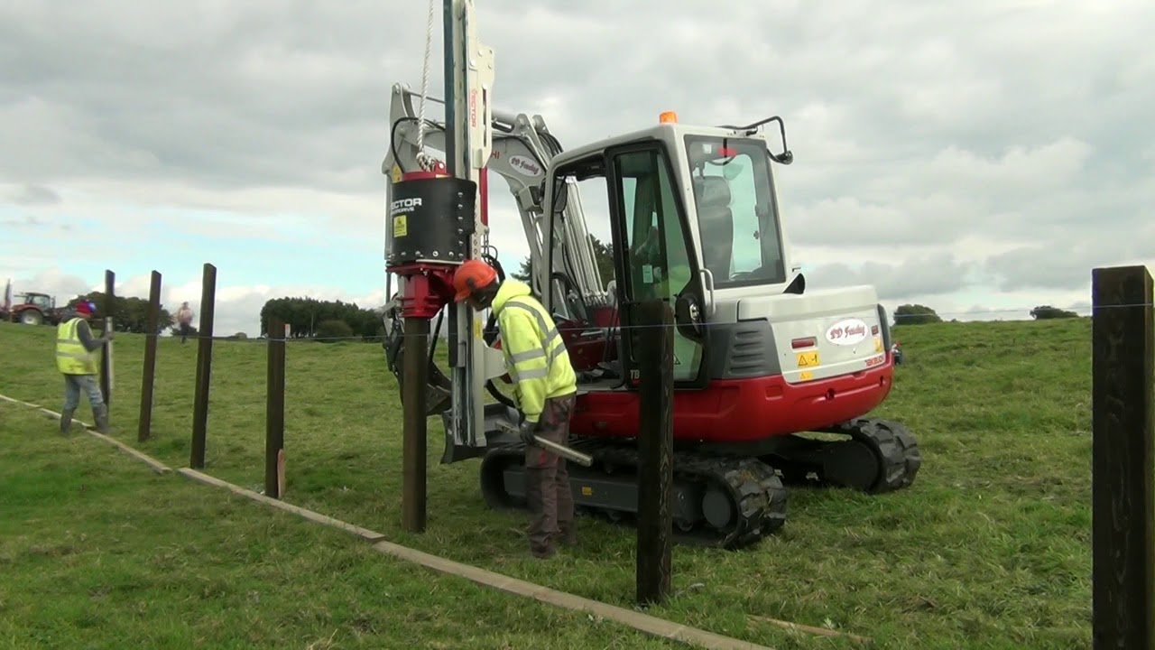 VECTOR MODEL 8 POST DRIVER DESIGNED FOR AN EXCAVATOR
