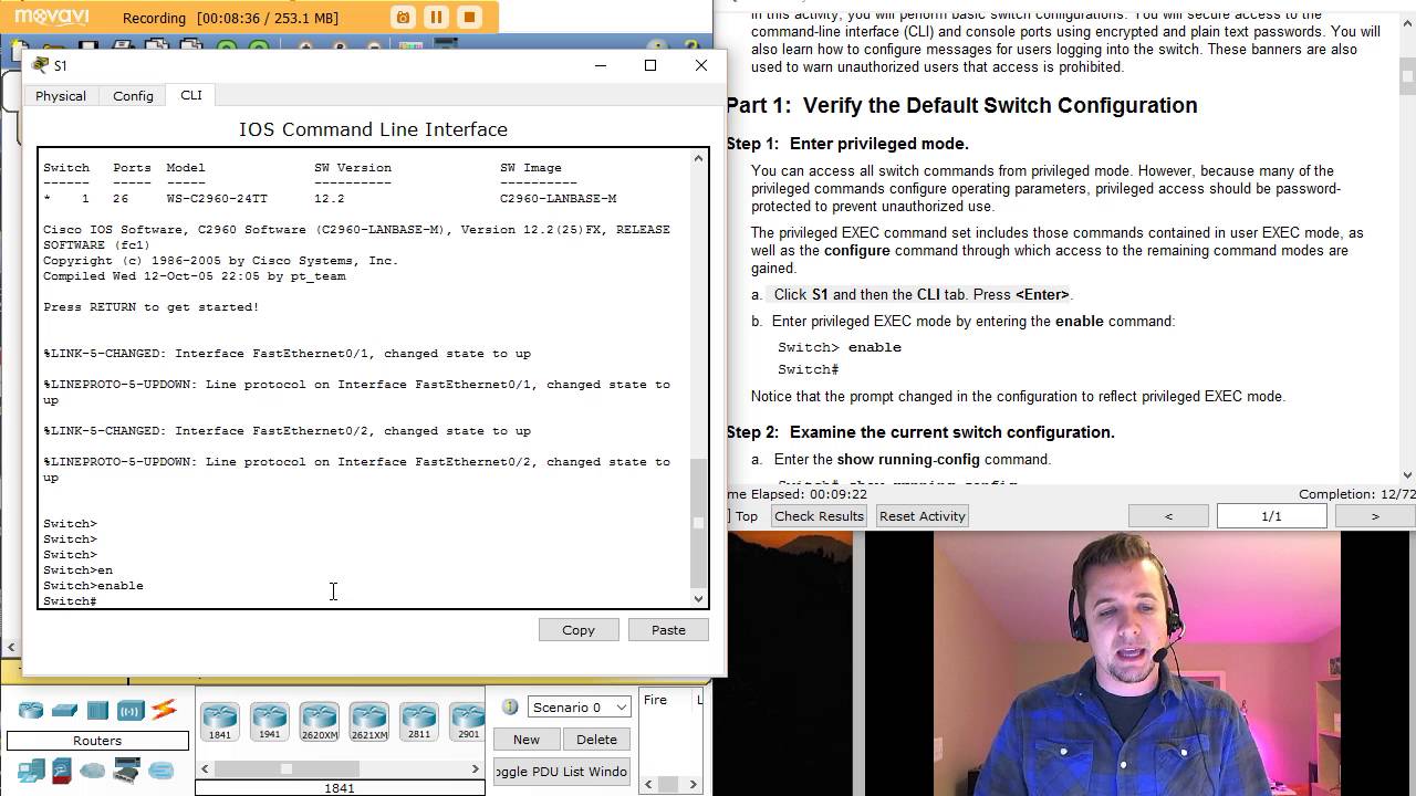 2.2.3.3 Packet Tracer - Configuring Initial Switch Settings