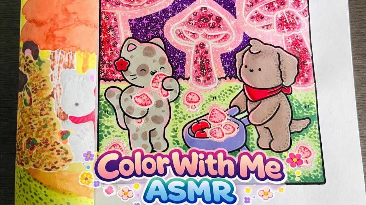 Color With Me ASMR | Little Friends (Glowing Mushroom 🍄✨)