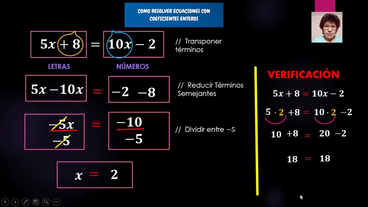 COMO RESOLVER ECUACIONES CON COEFICIENTES ENTEROS