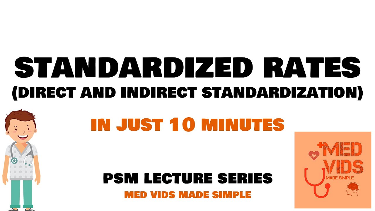 Standardized death rates | Direct and Indirect Standardization - Epidemiology | Lecture 3 - PSM