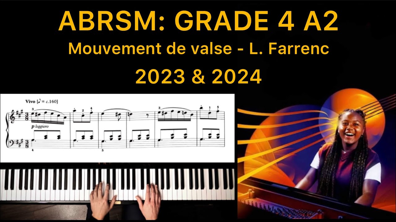 ABRSM Grade 4 A:2 Piano 2023 & 2024 - Mouvement de Valse - L. Farrenc. ( Fast & Slow )