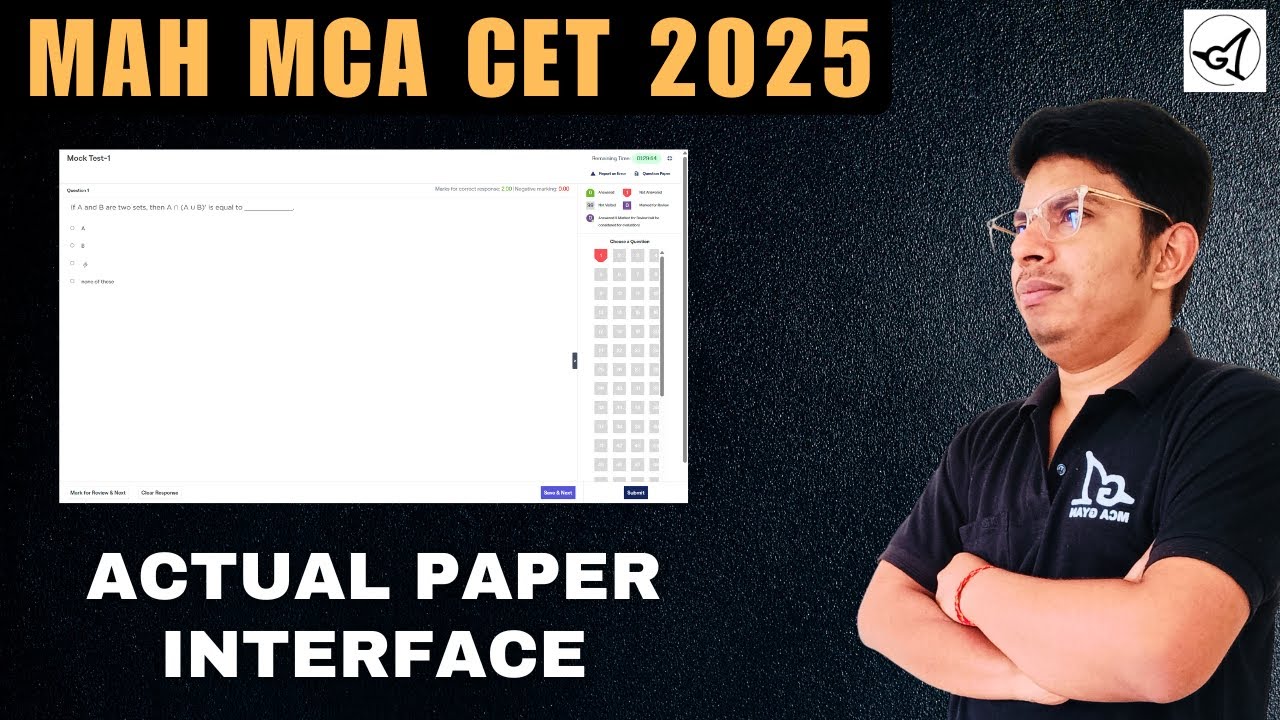 🔥 Actual Paper Interface for MAH MCA CET 2025 | Exam Day Experience by MCA GYAN