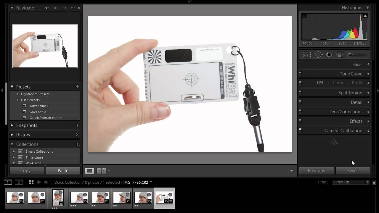 Using a grey card with Lightroom 3