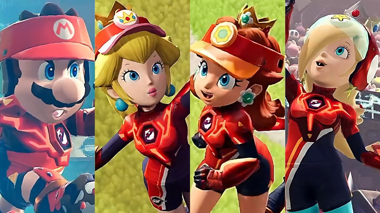 Mario Strikers Battle League Mario Peach Daisy and Rosalina Gameplay