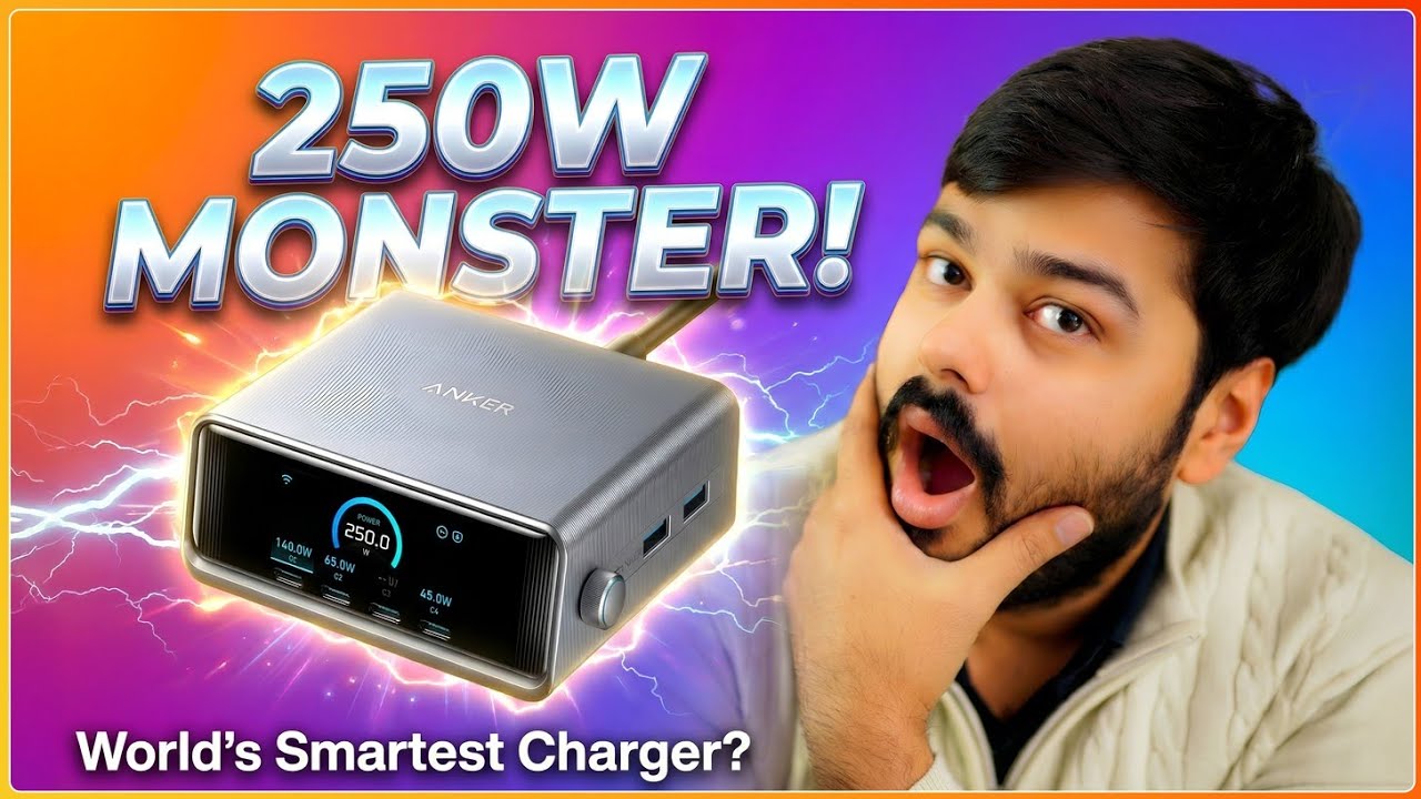World’s First Charger with a DISPLAY? ⚡ Anker Prime Gan Charger 250W Power, 4 Type-C Ports & WiFi!