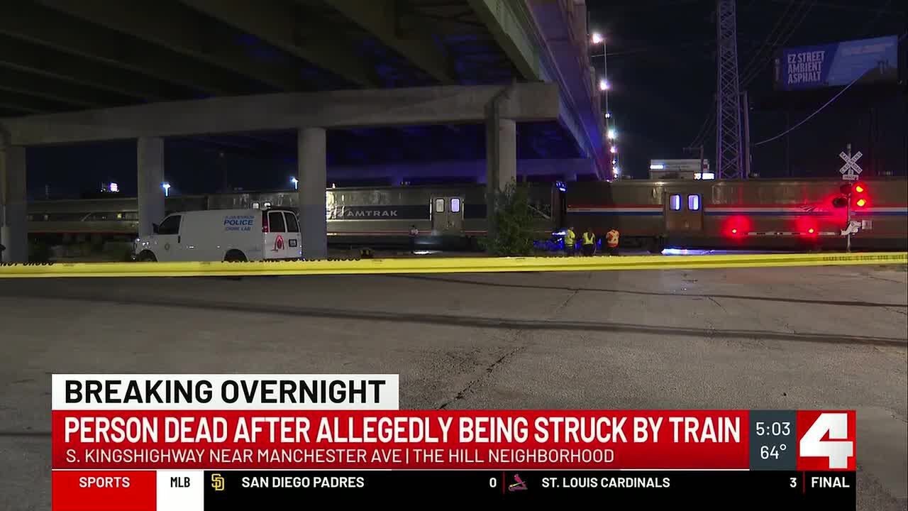 One person dead after being struck by train in south St. Louis