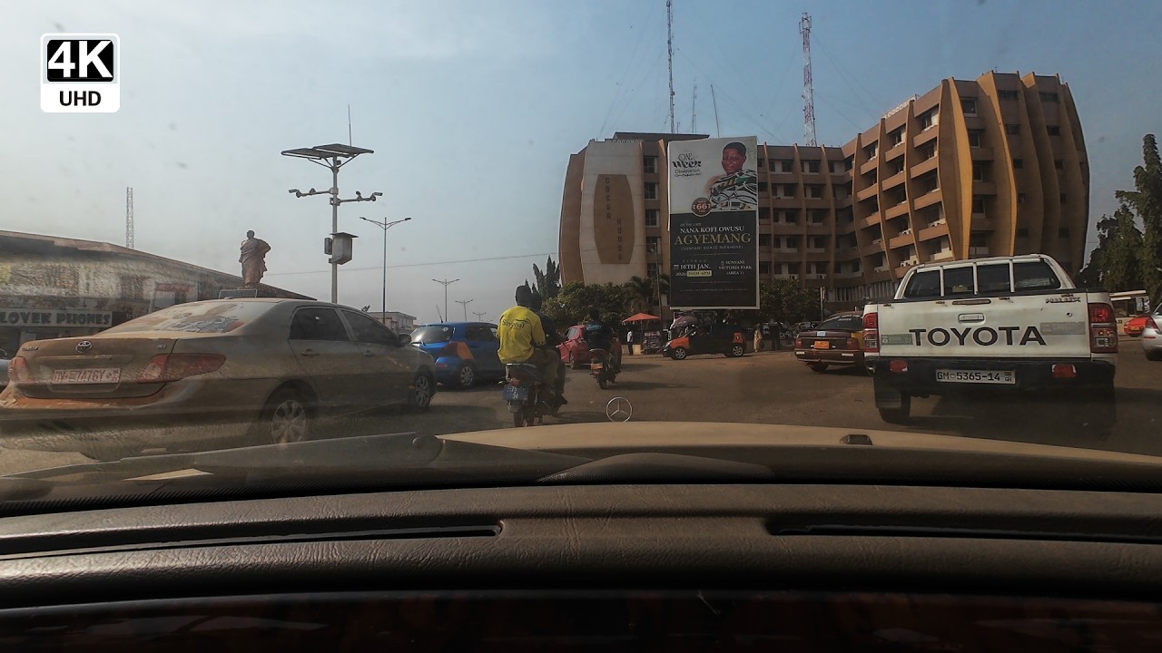 Urban Roads Drive in Sunyani Ghana 4K