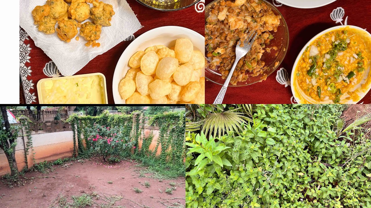 Baarish or Nasta🤷‍♀️🍀🌺Methi Bhajiya and Pannipuri Ragda😋Evening Snacks#lifeinsouthafrica #rainyday 