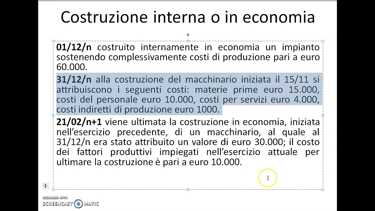 I beni strumentali: costruzioni interne o in economia @economiaaziendalepervoi