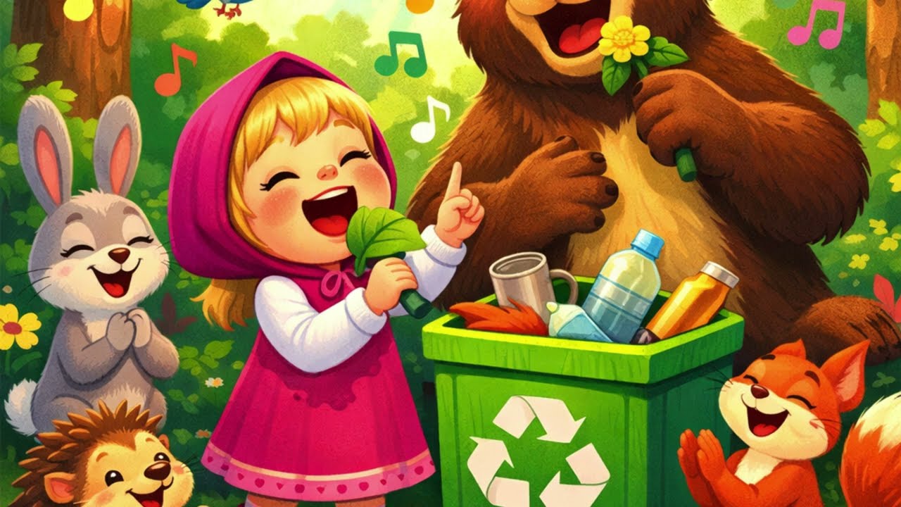Maşa ve Koca Ayı ile Doğayı Koruyalım 🎵 | Eğitici Çocuk Şarkısı | Çevre Bilinci Masalı