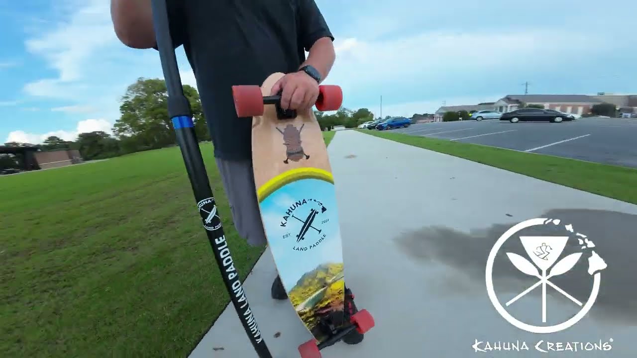 Land Paddling on a Kahuna Creations board