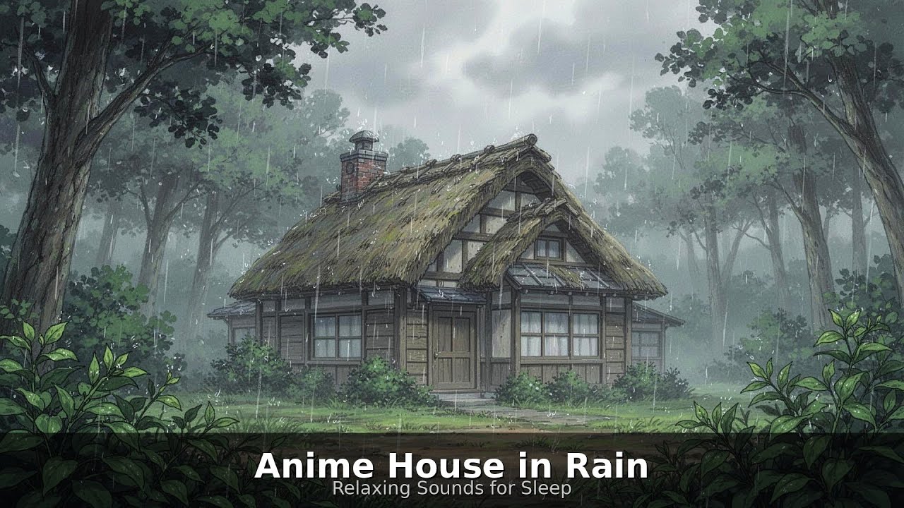 🌧️​ Anime House in Rain Relaxing Sounds for Sleep, Work, Study, Meditation & Focus