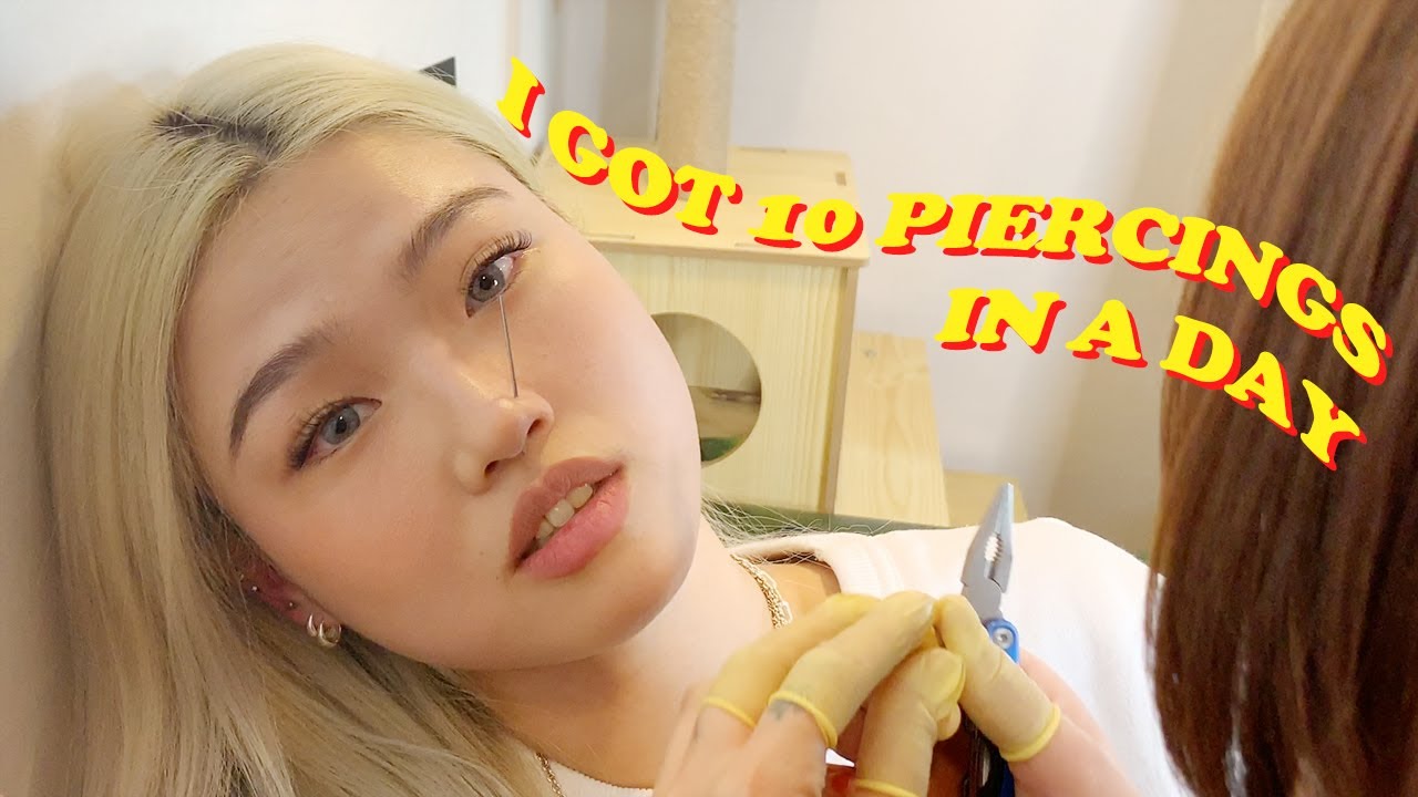 피어싱 한번에 10개 뚫었어요! (뚫는과정, 관리법, 아무는 기간, 기타등등…)