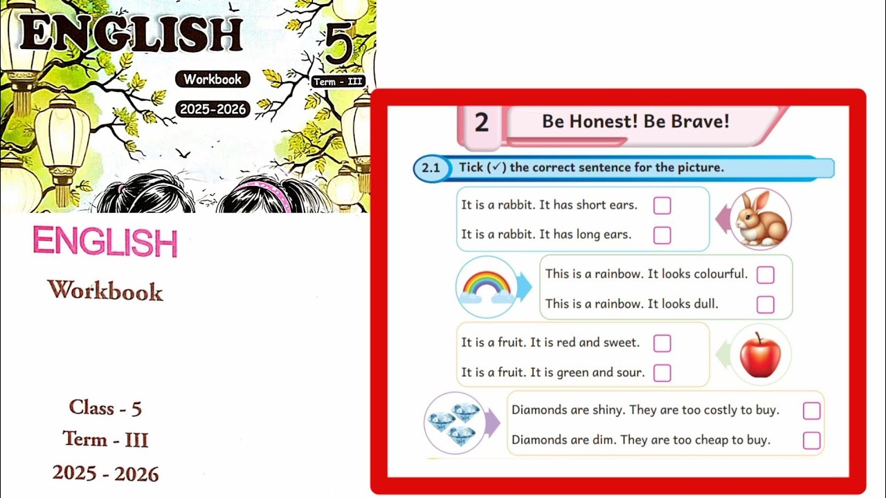 EE 5th standard English term 3 work book answers unit 2 be honest be brave