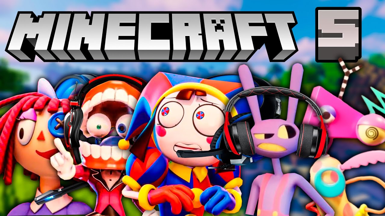 Удивительные персонажи цифрового цирка играют в Minecraft (часть 5)