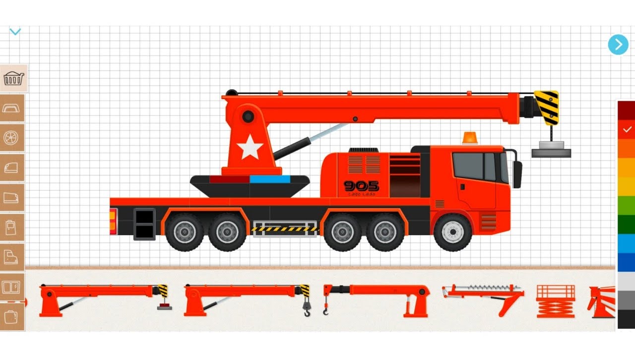 Labo Construction Truck | Orange Magnetic Mobile Crane Truck 905