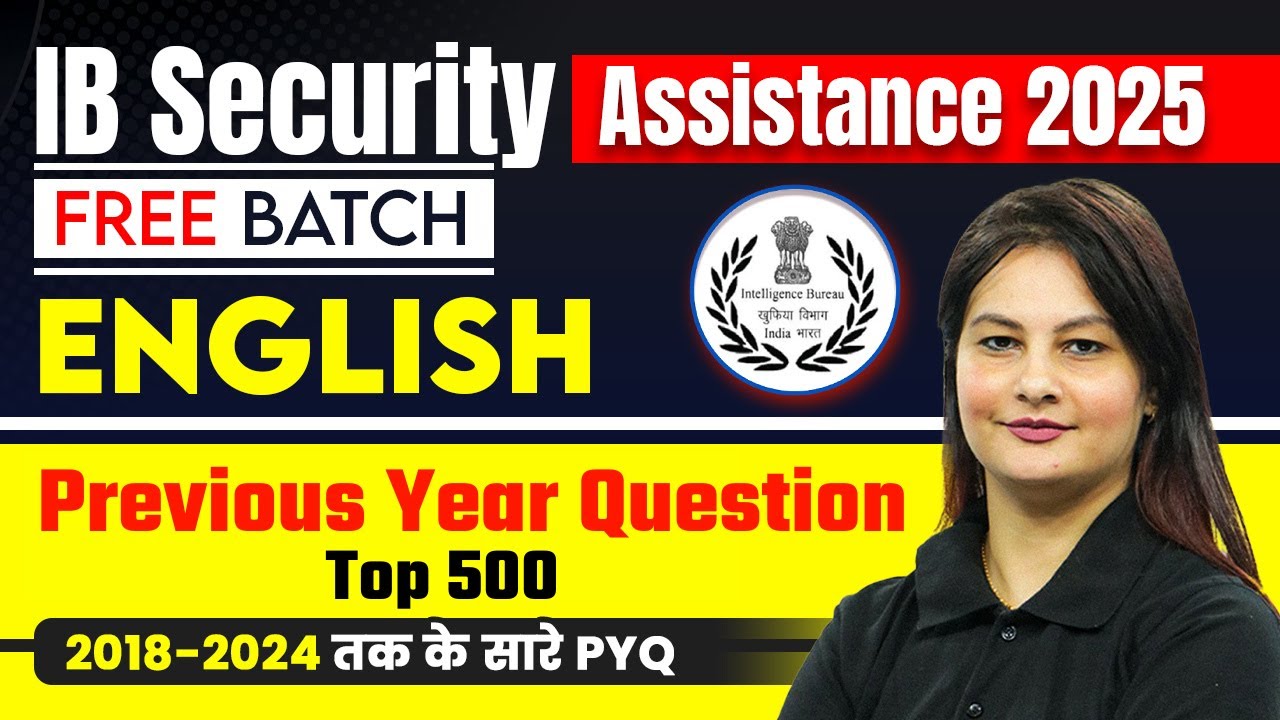 IB Security Assistant Classes | English 01 | IB Security Assistant Previous Year Question Paper