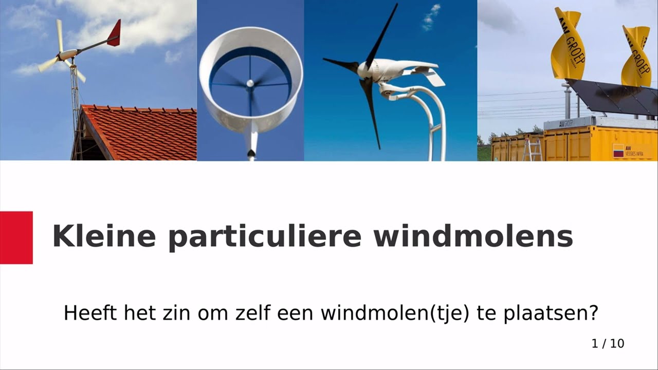 Kleine particuliere windmolens voor thuis
