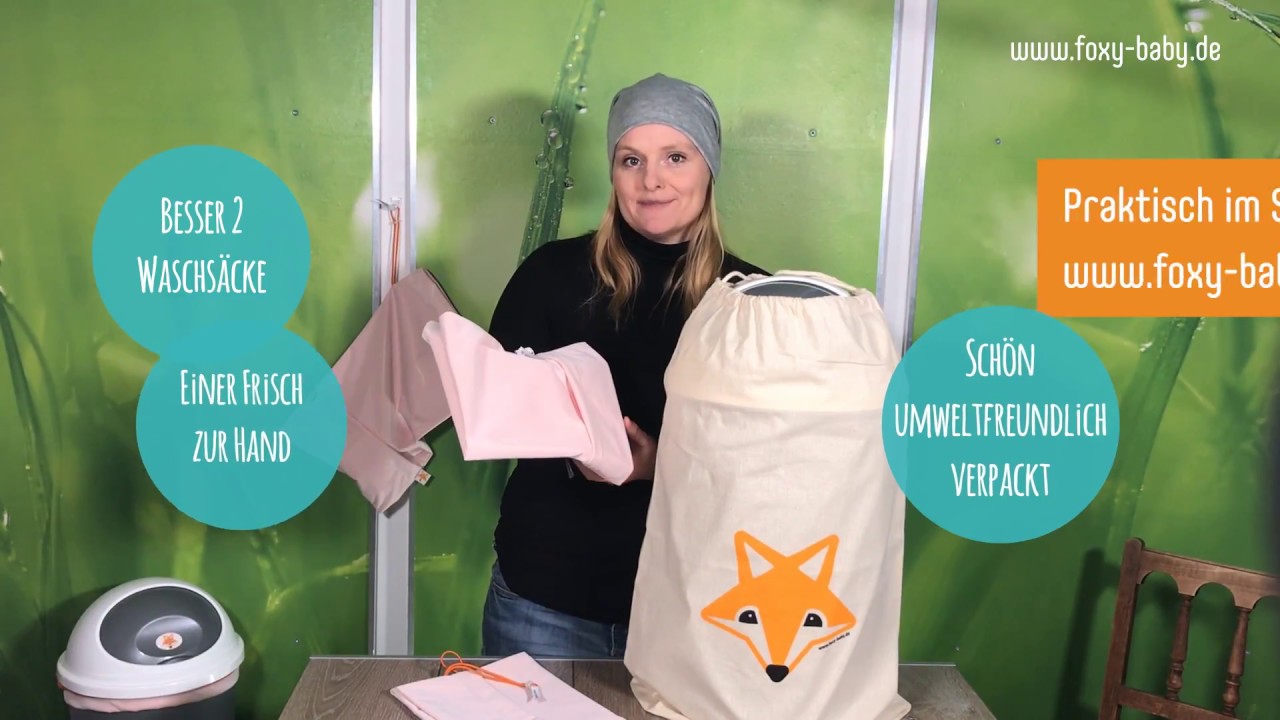 Gut erklärt: Foxy Baby Windeleimer mit selbstentleerenden Wetbags (Waschsack und Windelbeutel)