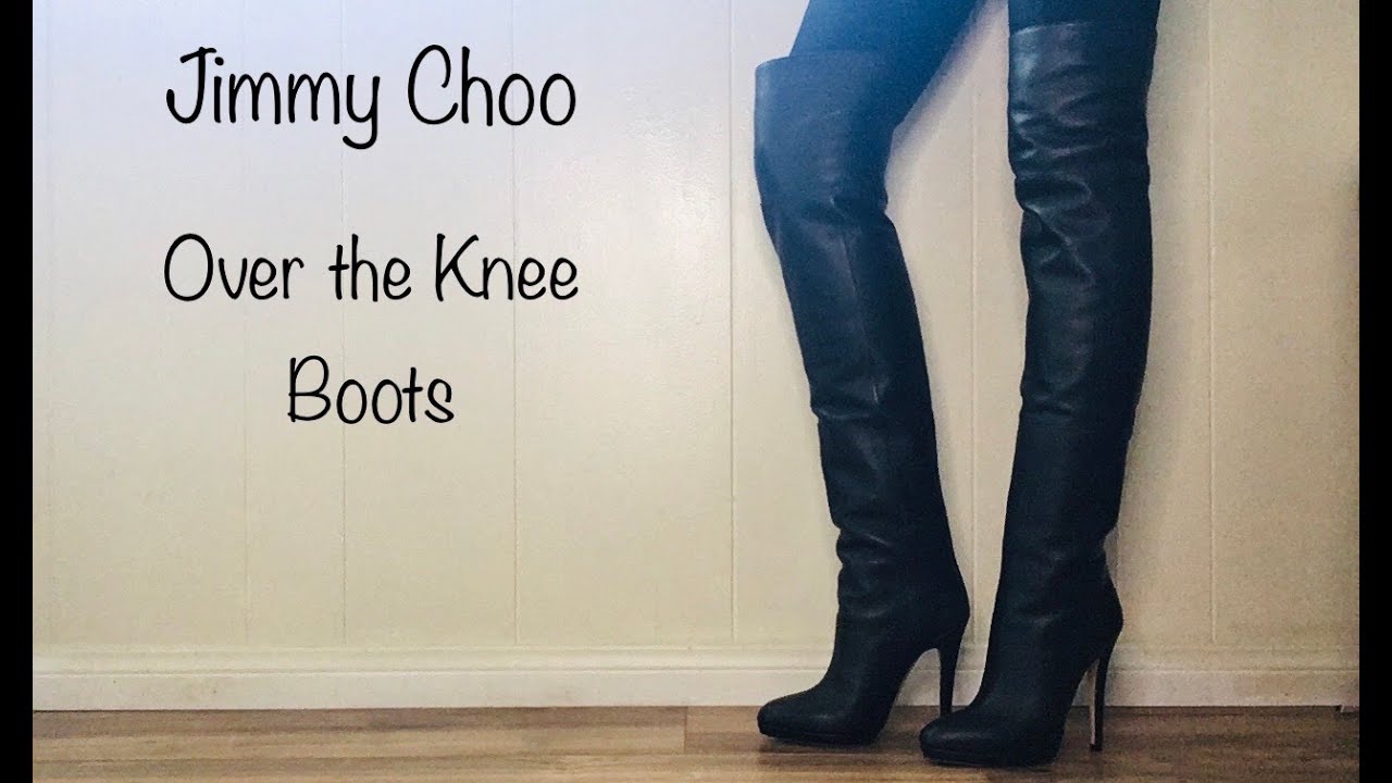 Jimmy Choo Giselle 120MM OTK Boots Unboxing and Try On
