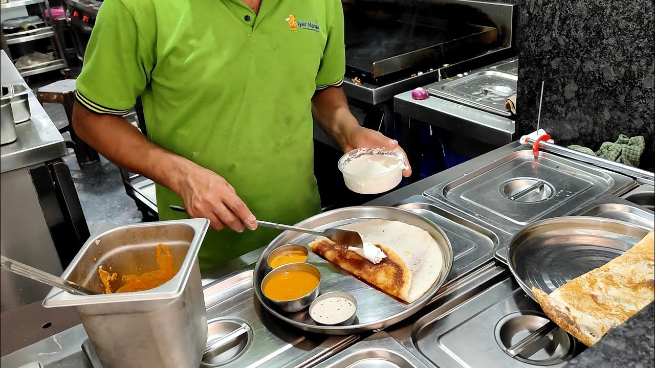 Benne Dosa Making at Famous Iyer Mama Dosa | Indian Street Food