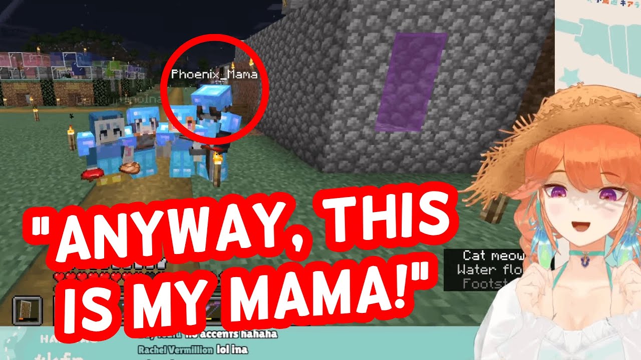 Kiara's IRL Mama Meets Gura and Ina (In Minecraft) | HololiveEN Clips