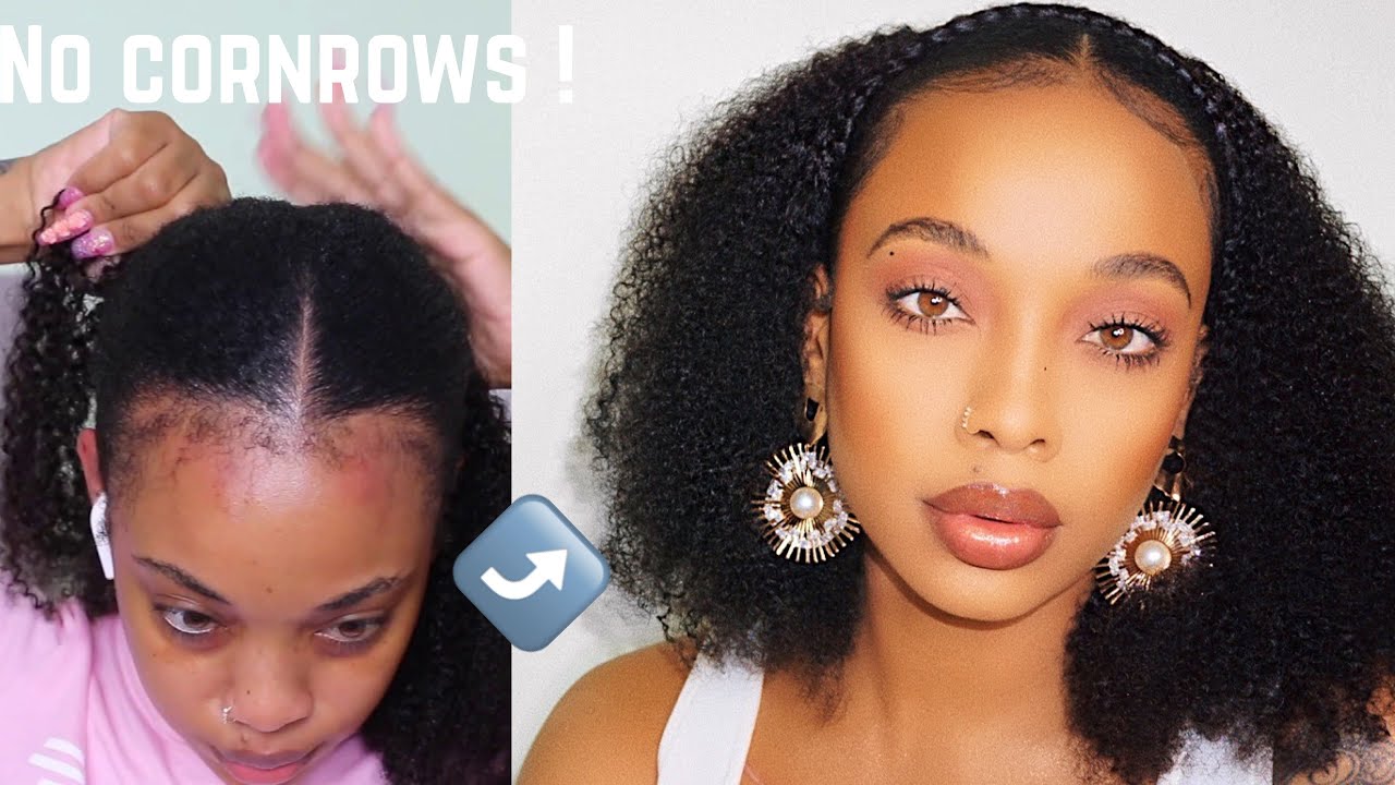 CAN'T CORNROW?! EASY PROTECTIVE STYLE!Short 4c Hair Approved!- ft CurlsCurls