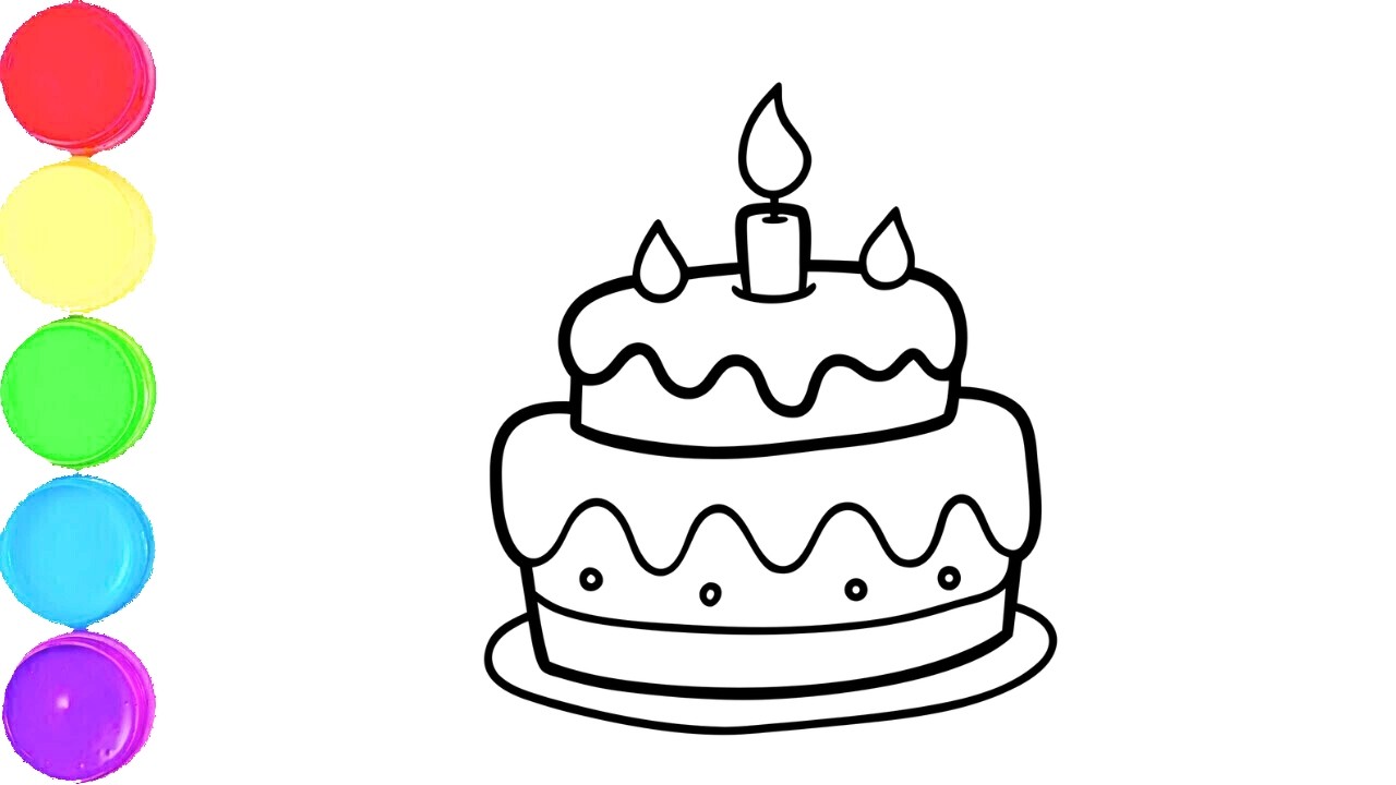Как нарисовать торт на день рождения🎂 || Простой пошаговый рисунок торта на день рождения🎈 || Рис...