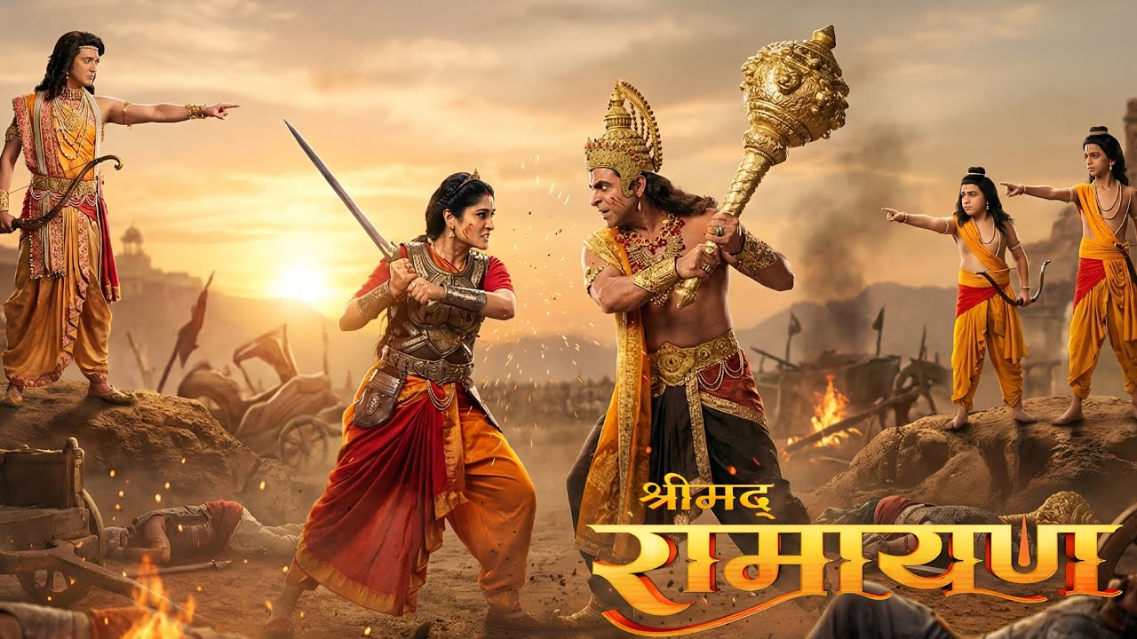 लव-कुश का साथ देते ही हनुमान जी भिड़ गए सीता माता और राम से  || Shrimad Ramayan