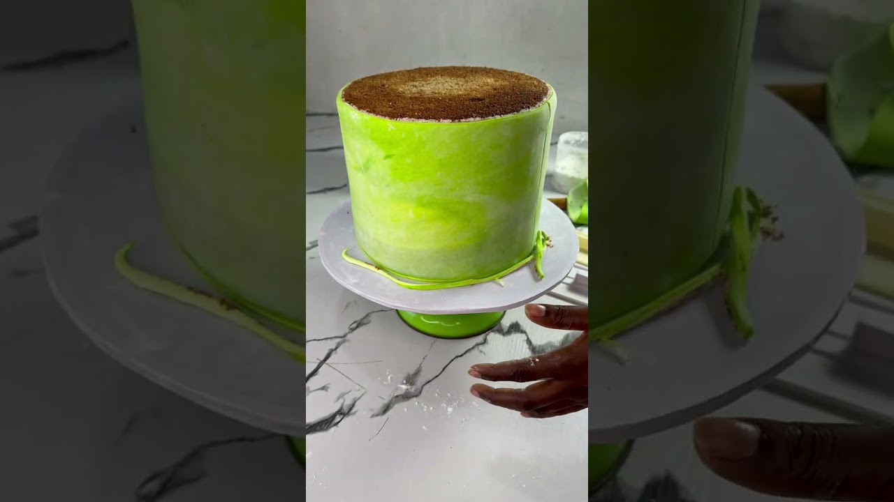 This two tier fondant cake is so simple and beautiful