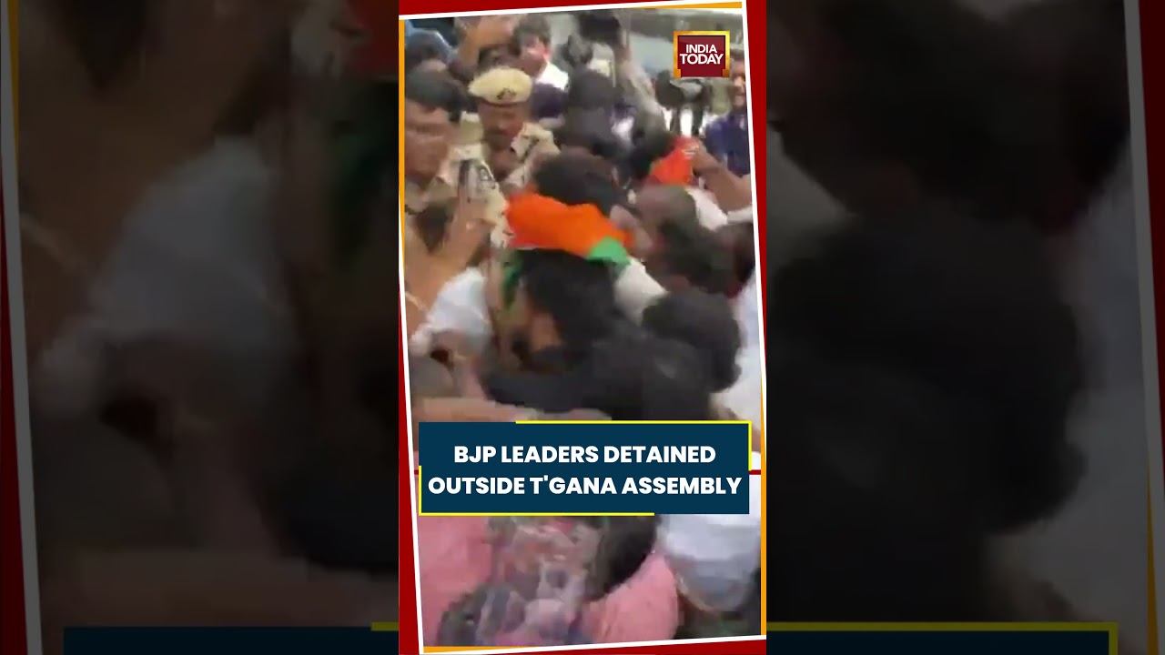 BJP LEADERS DETAINED OUTSIDE T'GANA ASSEMBLY #bjpleaders #telanganaassembly #shortsviral