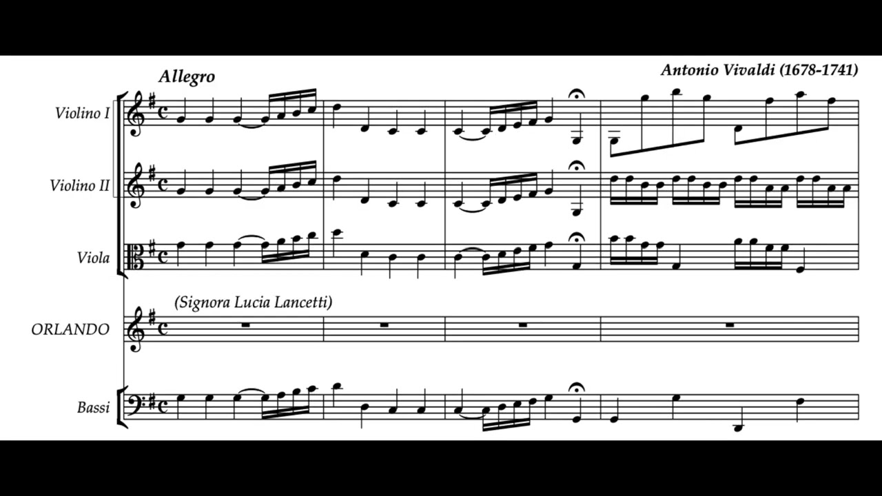 Nel profondo cieco mondo (Orlando Furioso - A. Vivaldi) Score Animation
