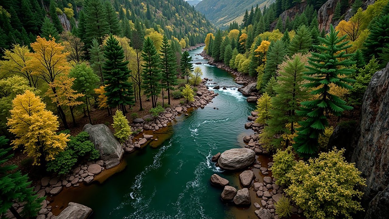 Peaceful Forest River Sounds ~ Relaxing Piano Music for Deep Sleep & Study Focus 🏞️