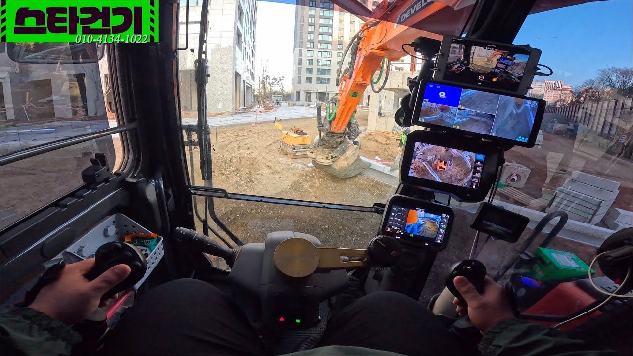 (4k)부대토목 이것저것 part16. (+1인칭 시점)  #operator #excavator #develon  #tiltrotator #steelwrist #포크레인 🇰🇷