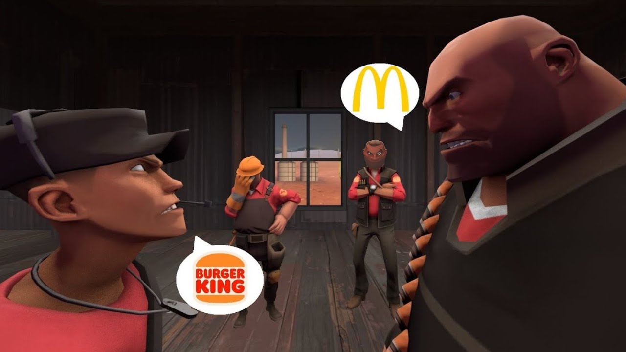 (TF2 15.ai) The Mercs Argue Over Their Favorite Fast Food Restaurants With Soldier Extended  Ending.