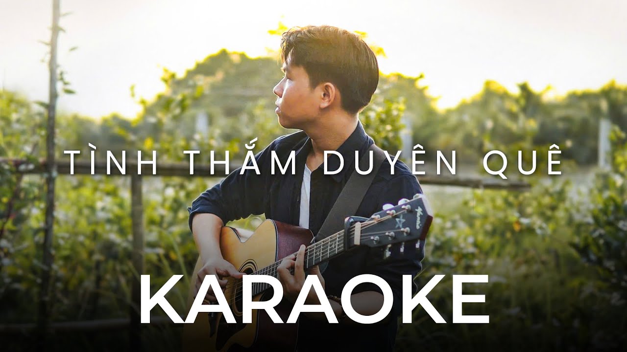 KARAOKE TÌNH THẮM DUYÊN QUÊ - Văn Mẫn | Acoustic (Beat gốc Tone Nam)