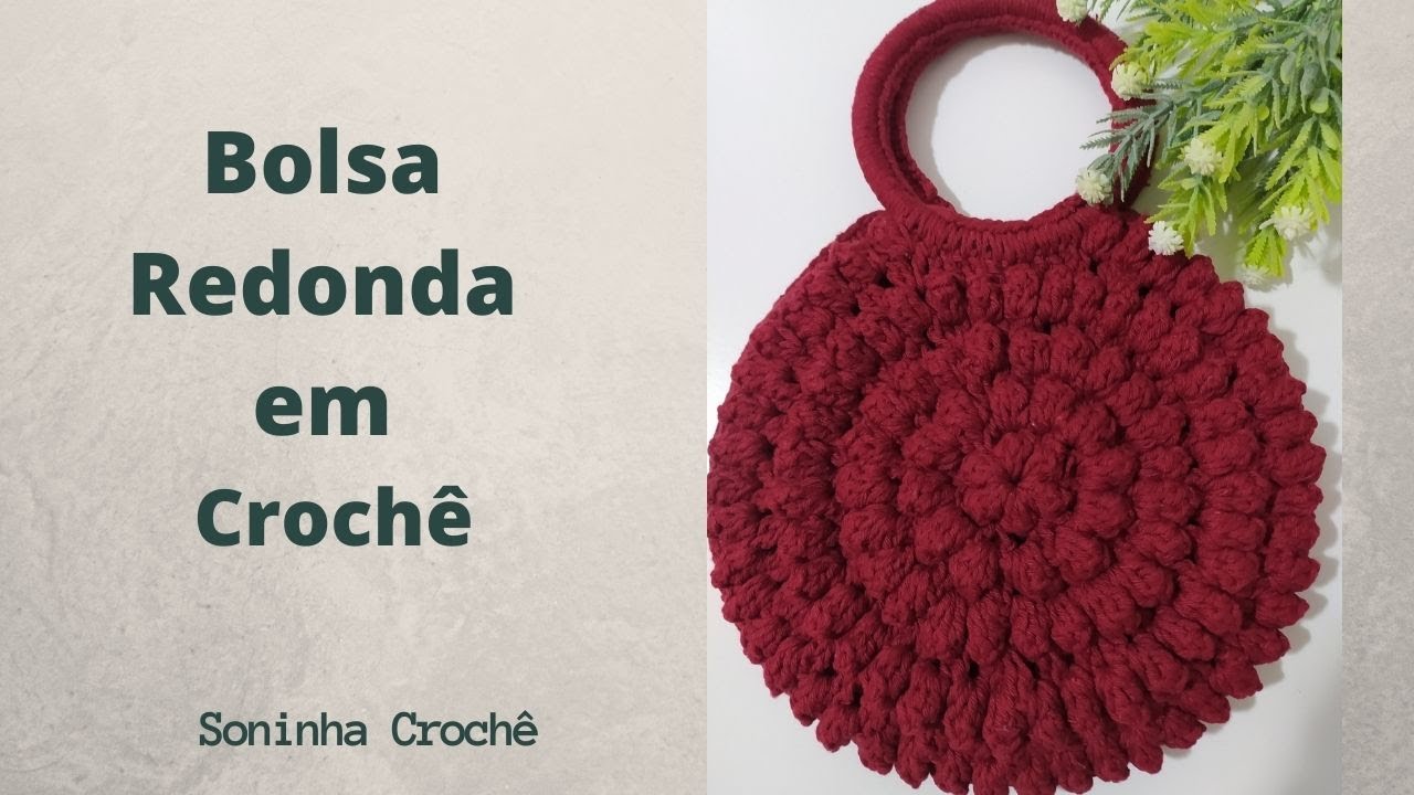 Bolsa redonda em crochê