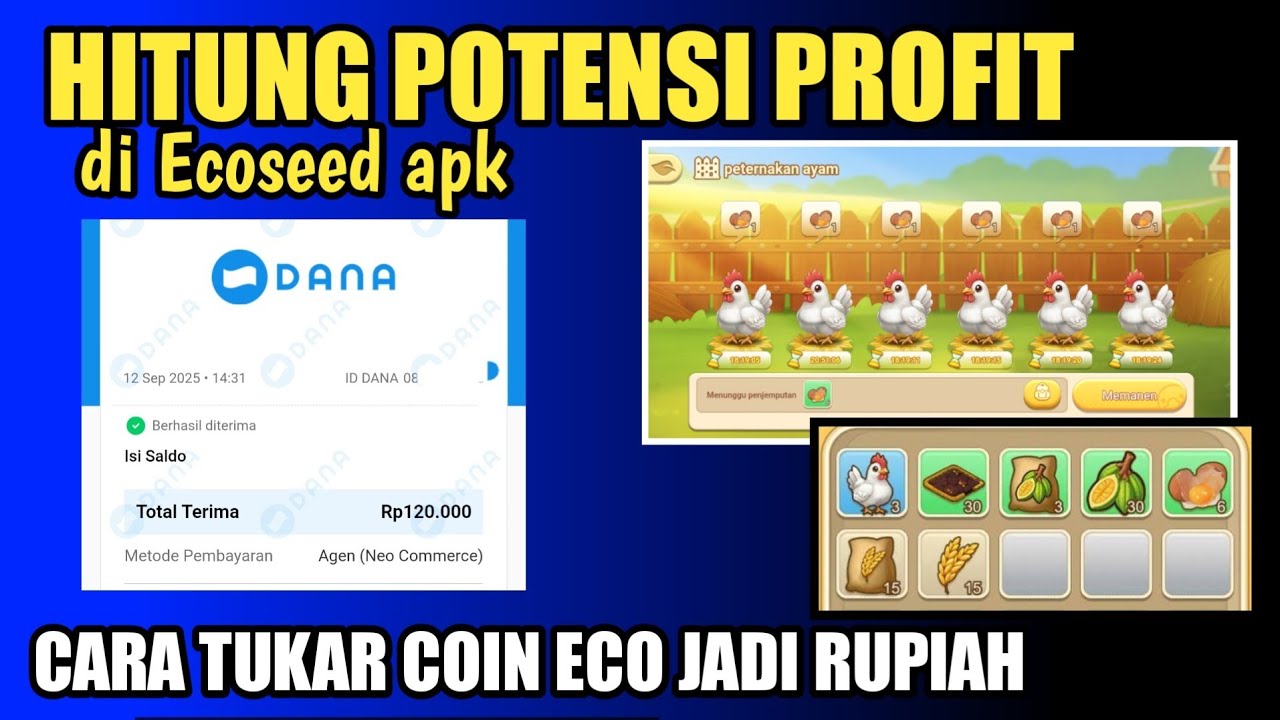 Gajian pertama di ecoseed game ! Cara beli ayam, jual telor hingga jadi rupiah