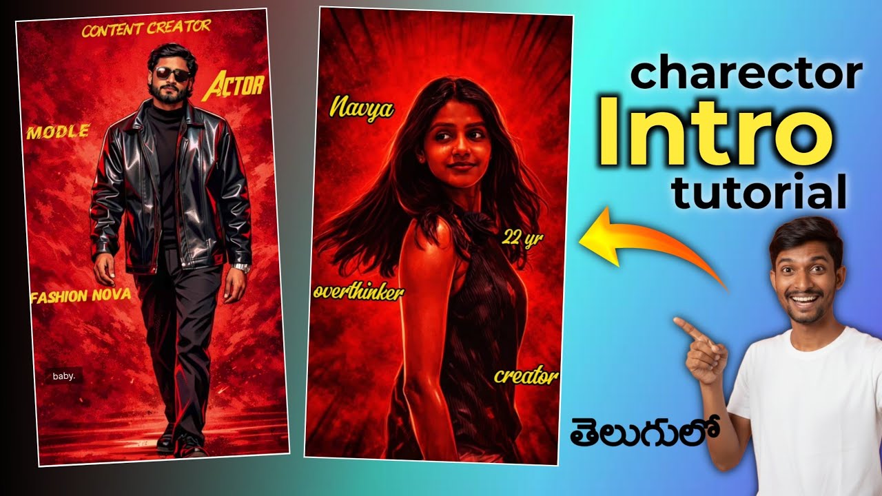 Trending Character Intro Video Editing tutorial | vita app editing telugu 